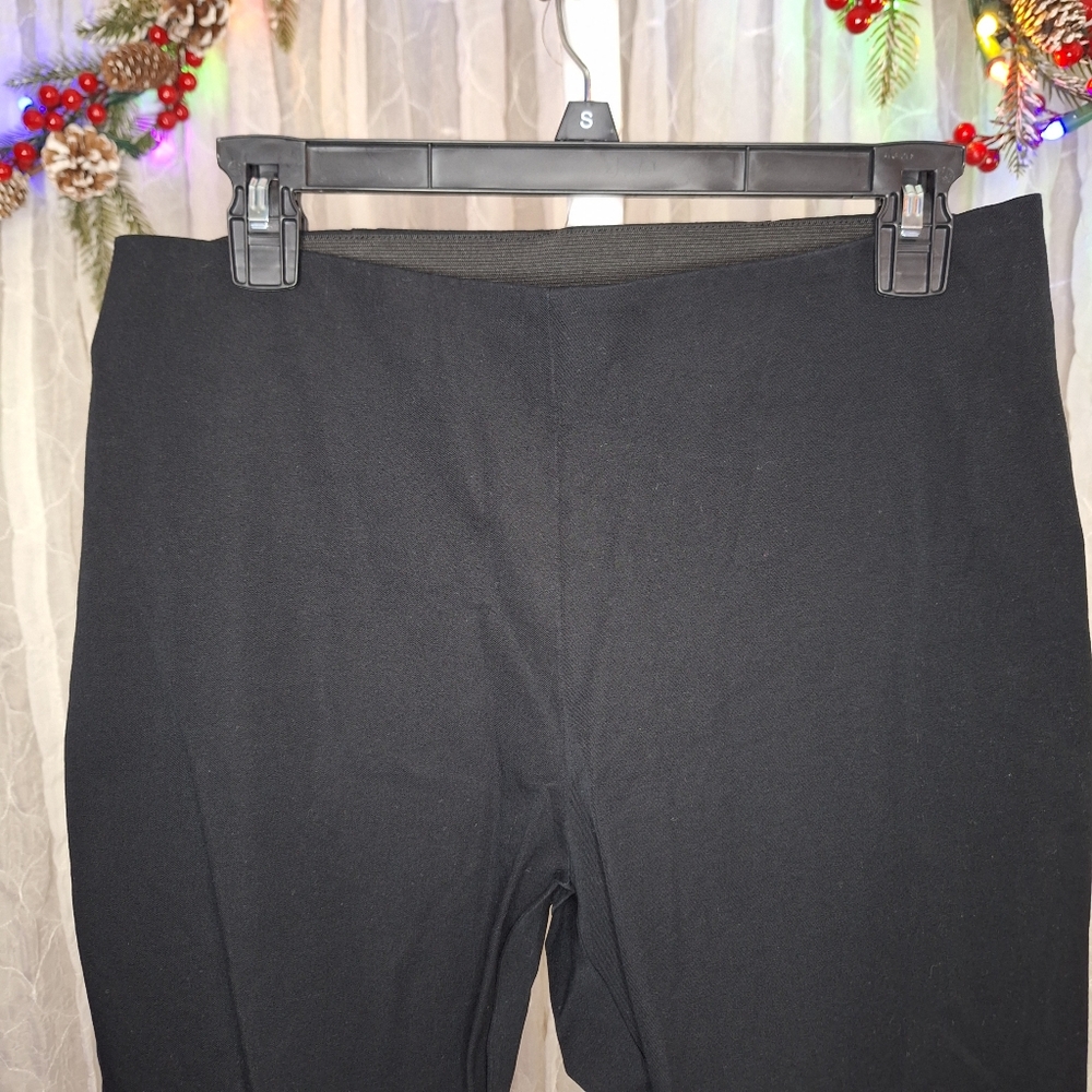 a new day Women's High Rise Black Strechy Slim Leg Trousers Dress Pants - Picture 2 of 7